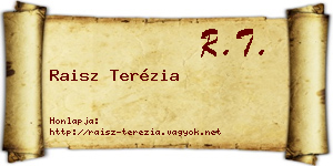 Raisz Terézia névjegykártya